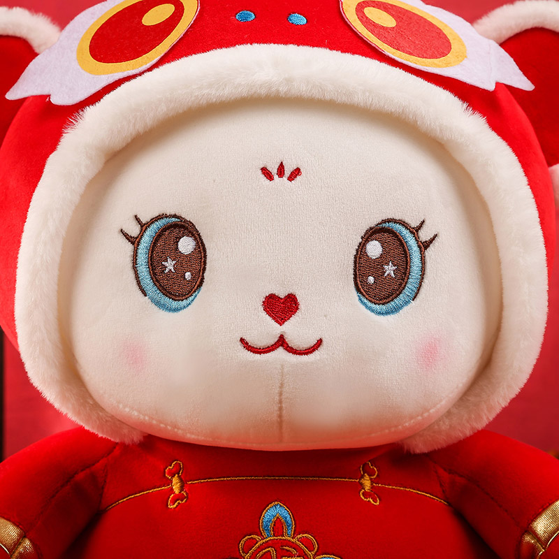 The 2024 new rabbit-ear doll is a cute plush toy that brings a lot of good fortune for the New Year. It's a 40cm plush toy for a couple's bedroom birthday Application Scenario