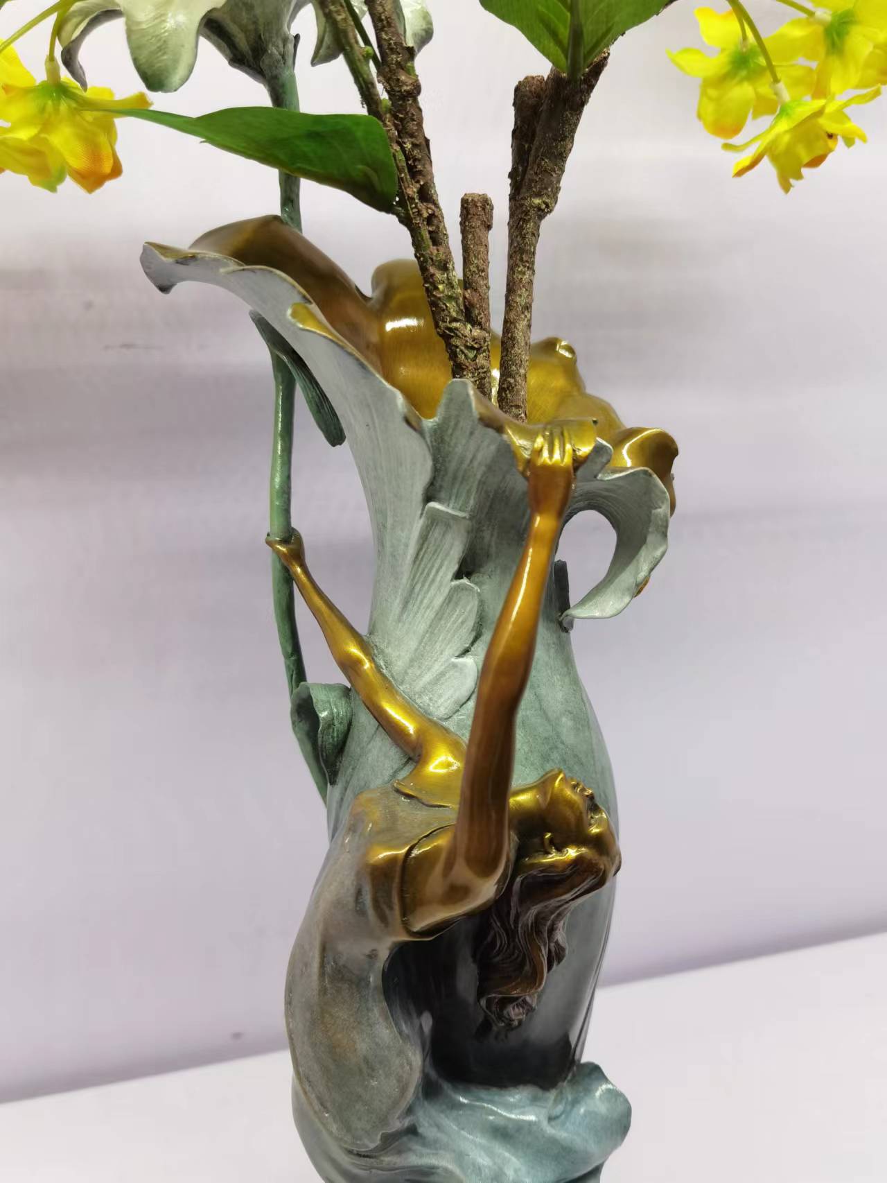 Bronze Carving Vase Flower Placement Popular Decoration Office Home Living Room Indoor Copper Decoration Soft Decoration Arts And Crafts Gifts Item Picture