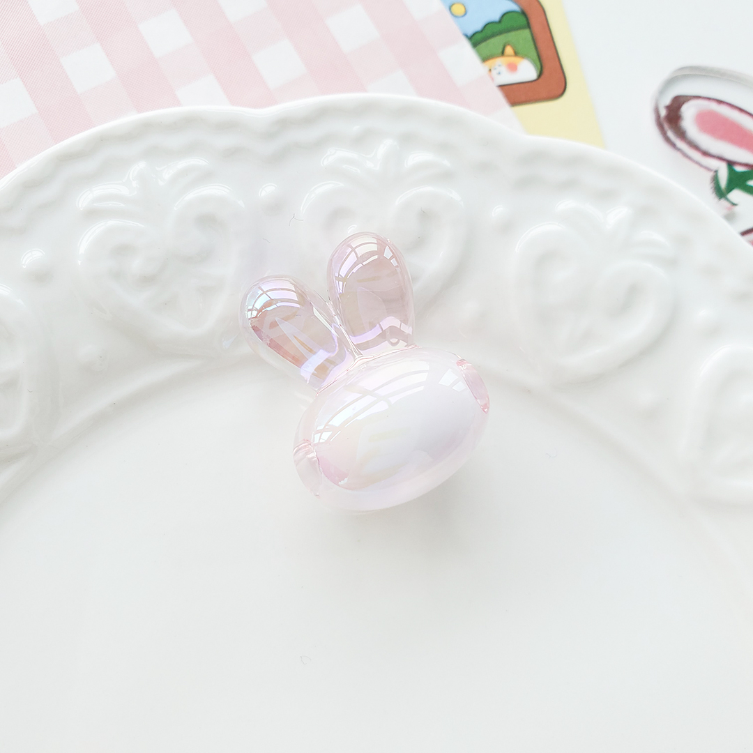 Little rabbit head bead acrylic Korean seven-color magic cartoon candy color bead middle bead hair string material pic 19