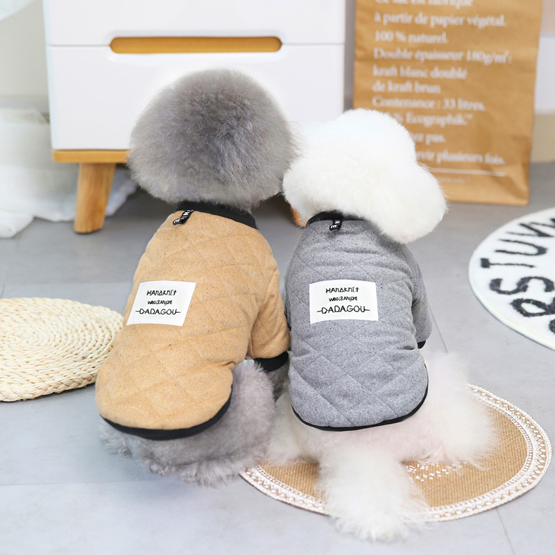 New Dog Clothes Fashion Plaid Cotton-Padded Fabric Comfortable Clothes Autumn And Winter Fashion Dog Cold Thick Warm Pet Clothes Specification drawing