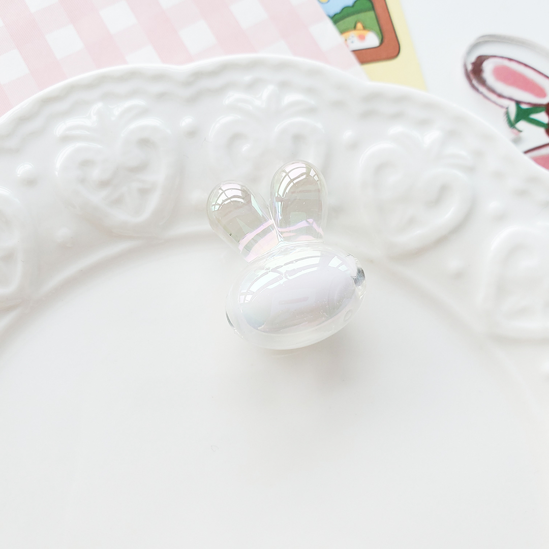 Little rabbit head bead acrylic Korean seven-color magic cartoon candy color bead middle bead hair string material pic 14