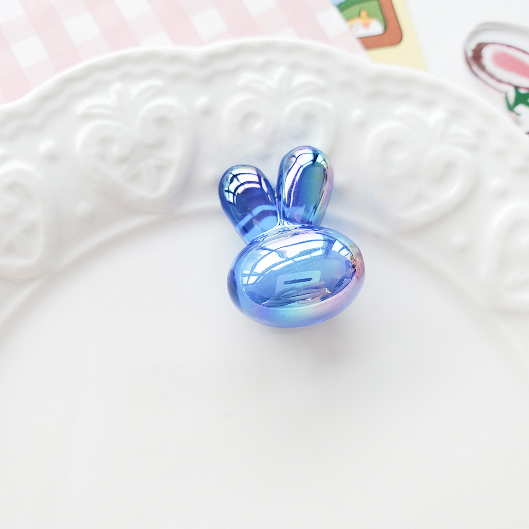 Little rabbit head bead acrylic Korean seven-color magic cartoon candy color bead middle bead hair string material pic 15