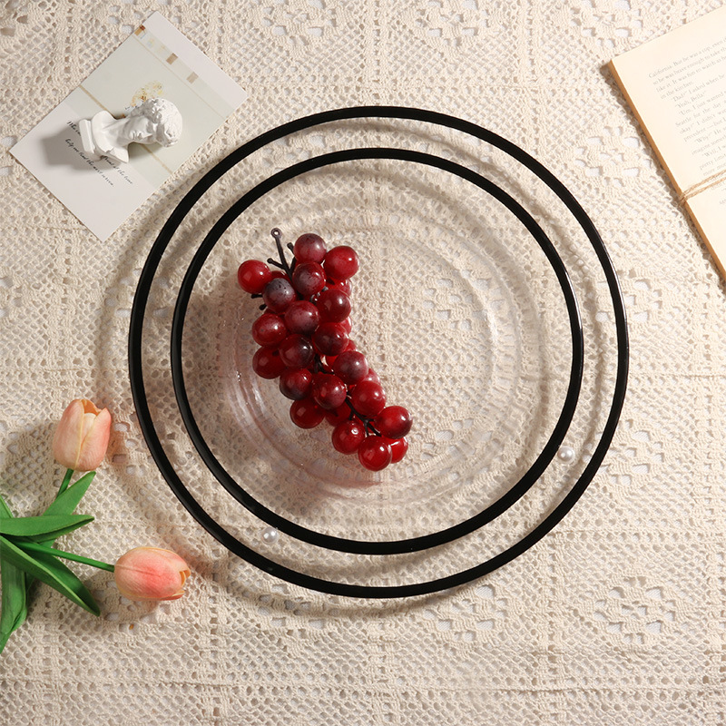 Glass Dinner Plate Wedding Main Plate Personality Decoration Living Room Decoration Opening Soft Decoration Home Luxury Fashion Creative Home Specification drawing