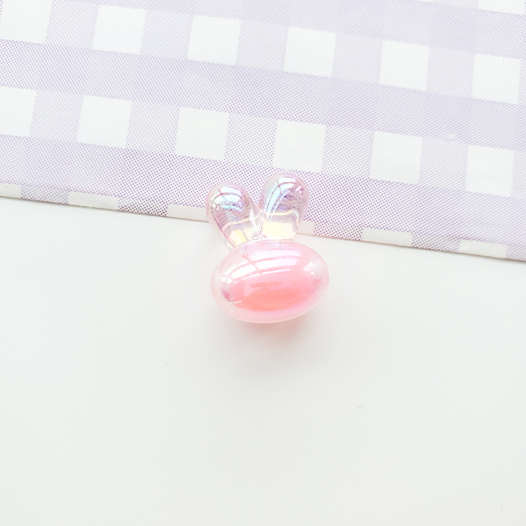 Little rabbit head bead acrylic two-color seven-color magic cartoon candy color bead middle bead hair string material pic 9