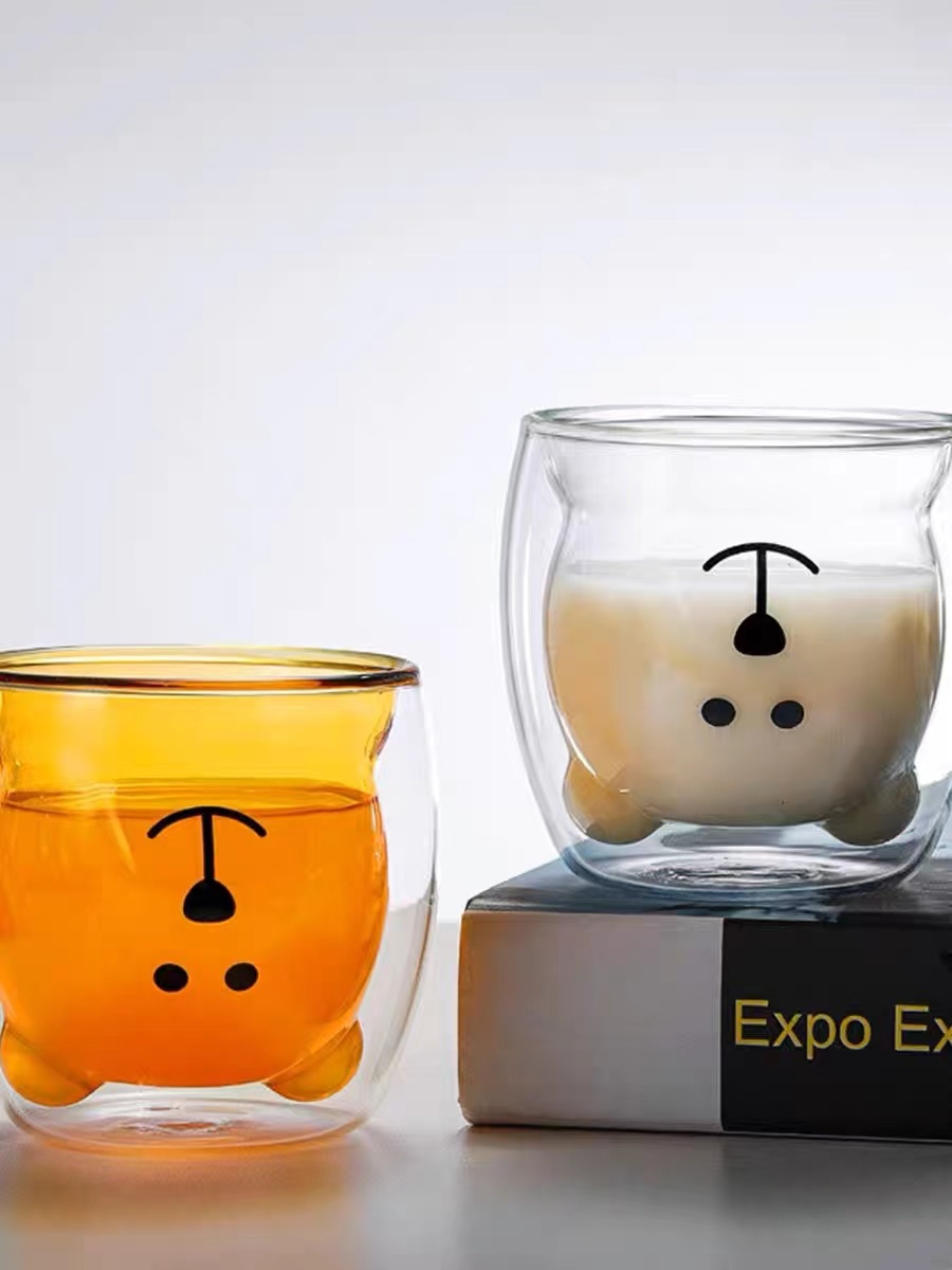 Glass Cartoon Double Cup details Picture