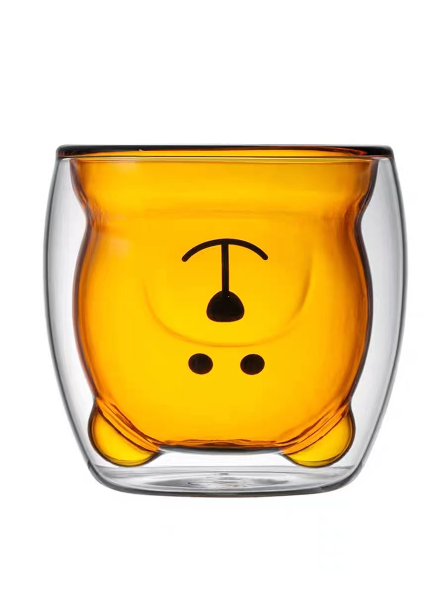 Glass Cartoon Double Cup Specification drawing