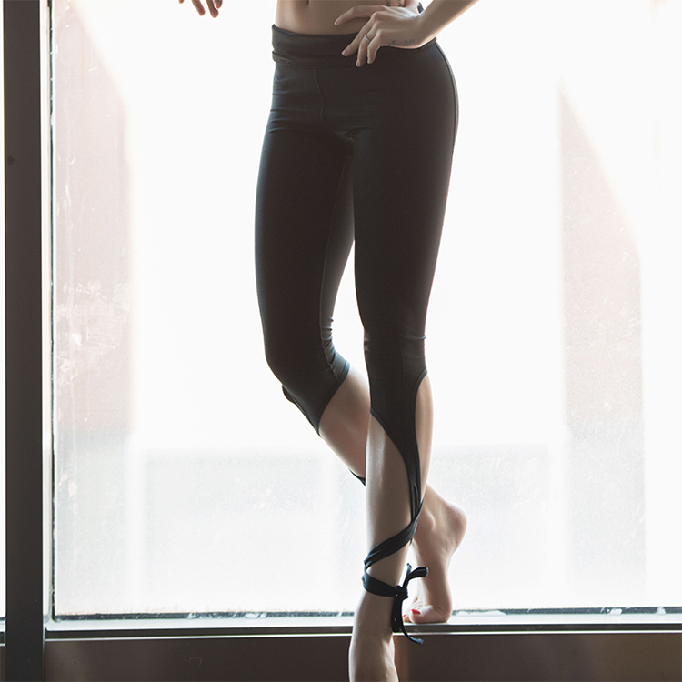 跨境芭蕾绑带舞蹈打底裤 细条绑腿裤健身运动瑜伽裤详情12