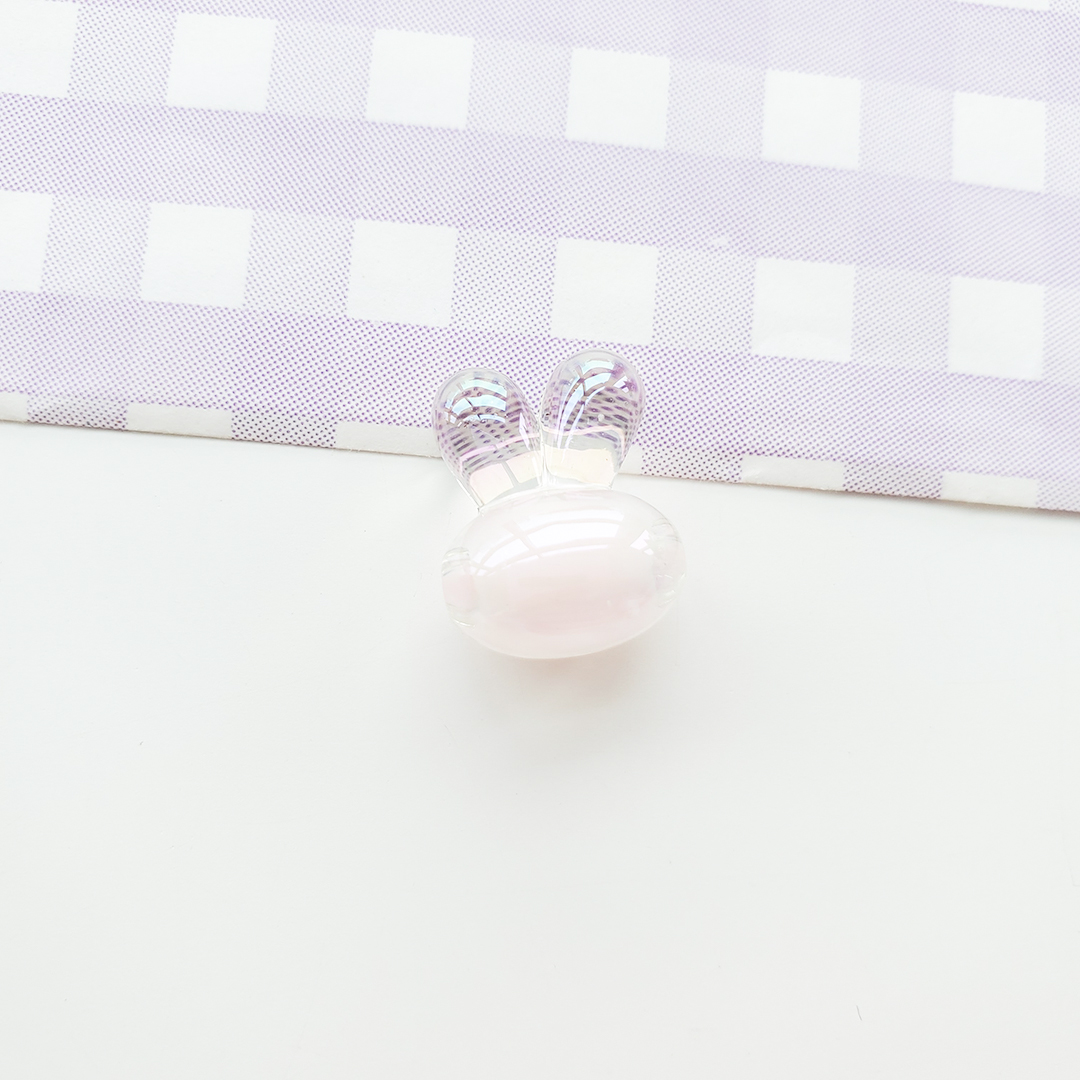 Little rabbit head bead acrylic two-color seven-color magic cartoon candy color bead middle bead hair string material pic 7