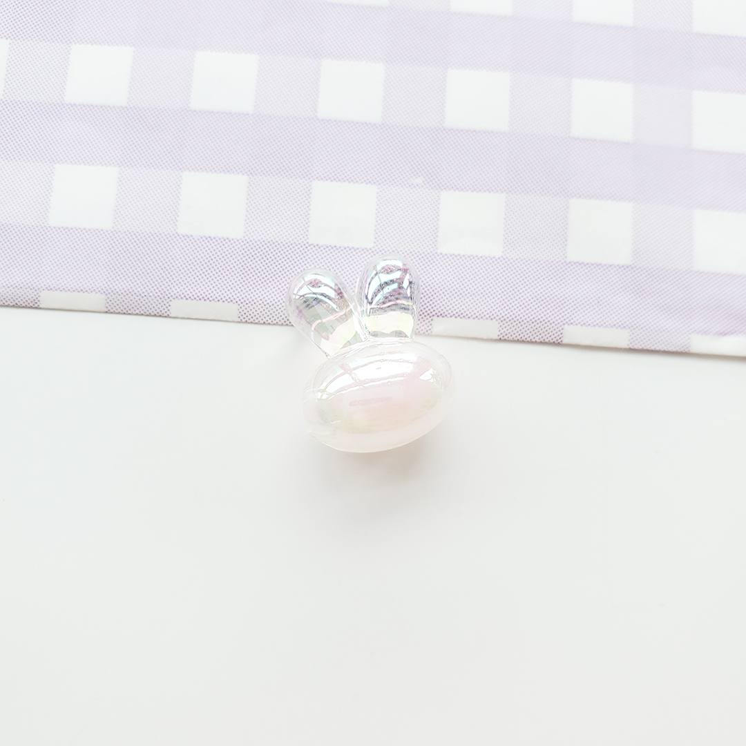 Little rabbit head bead acrylic two-color seven-color magic cartoon candy color bead middle bead hair string material pic 11