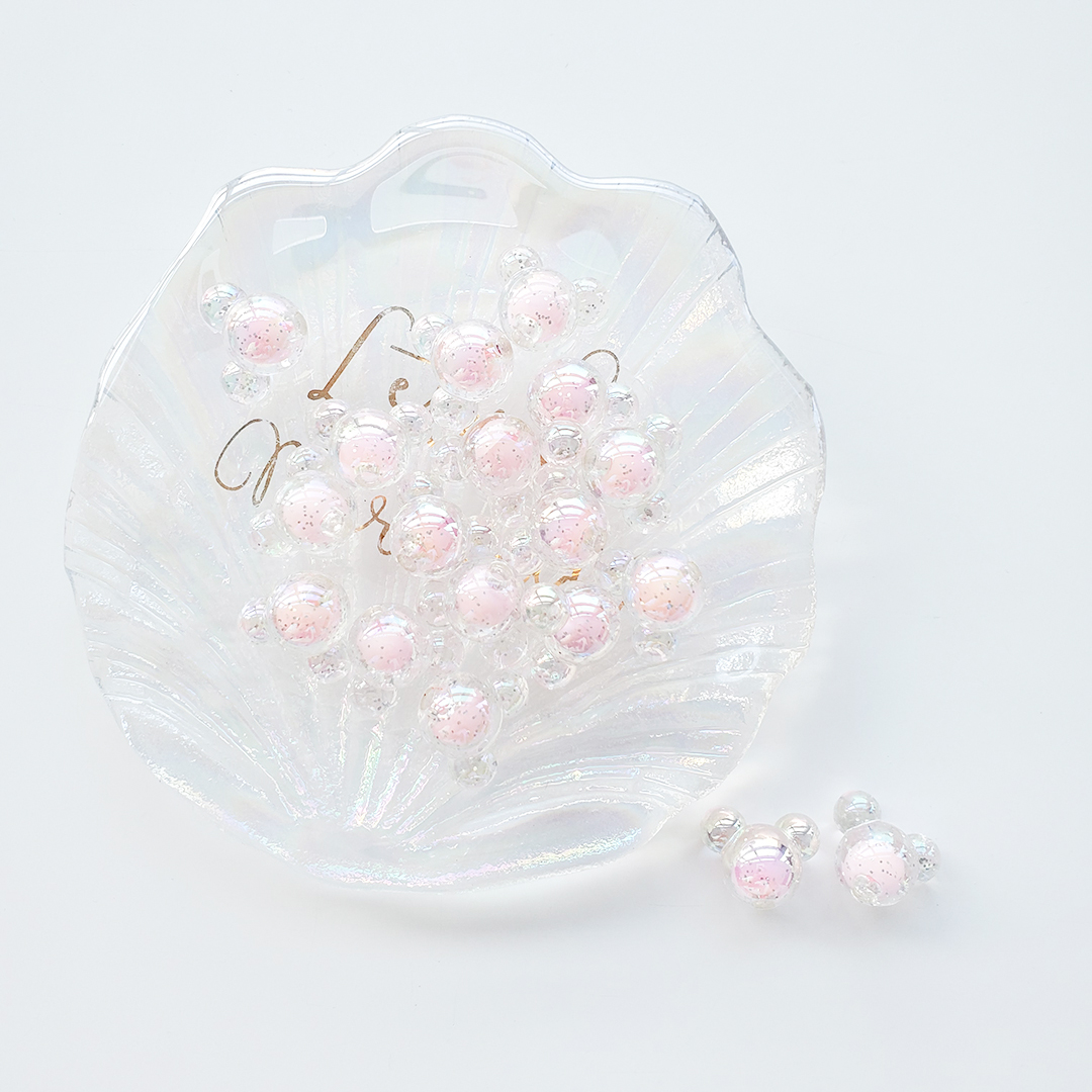 Chen Ming's acrylic dynamic two-color seven-color Mickey Mouse head straight hole beads and loose beads DIY children's hair accessory pic 12