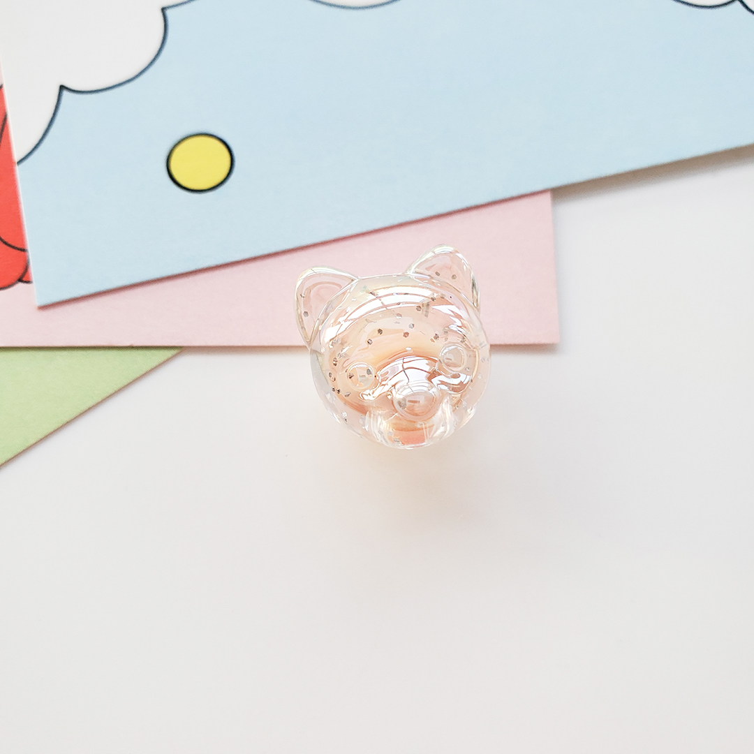 Chen Ming Acrylic dynamic seven-color cartoon dog head accessories, diy children's hair tie accessories, half-hole scattered bead material pic 12