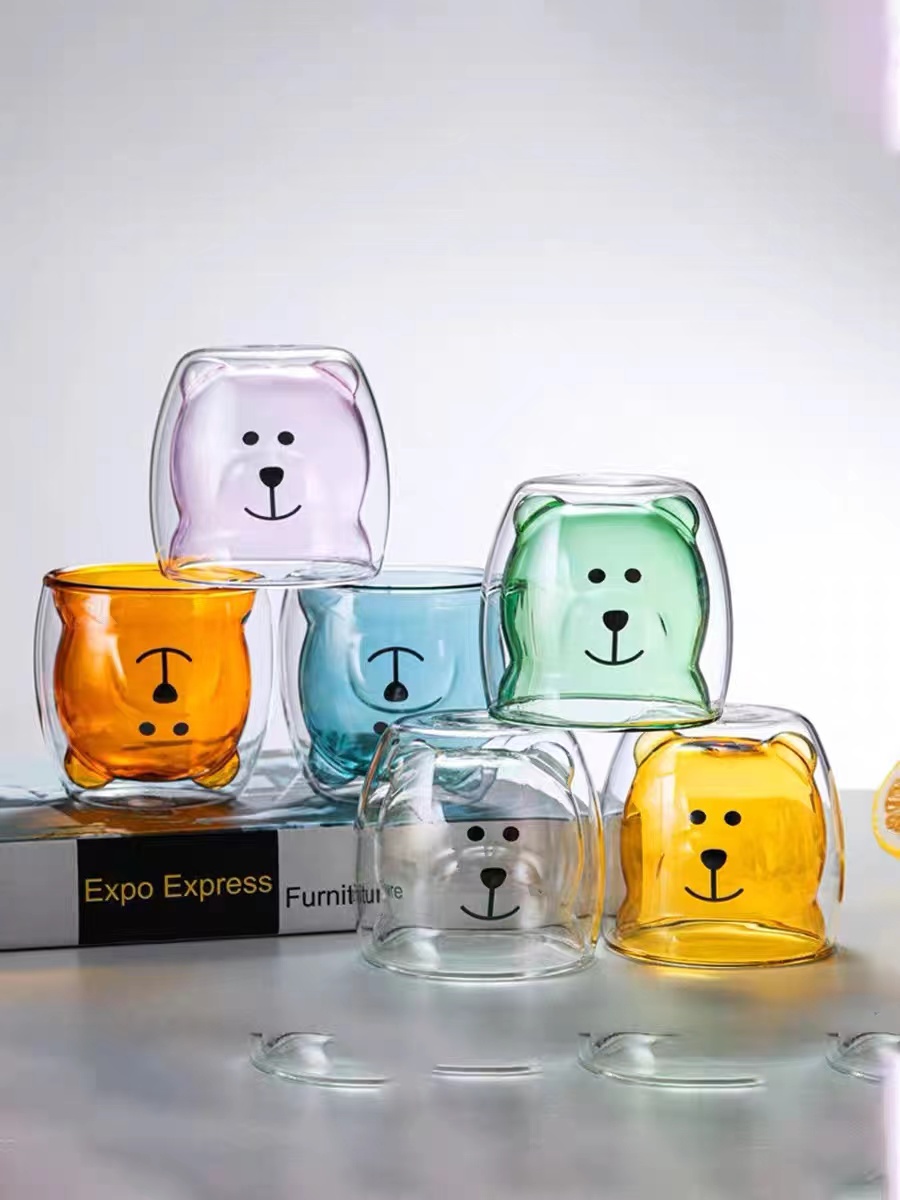 Glass Cartoon Double Cup full figure