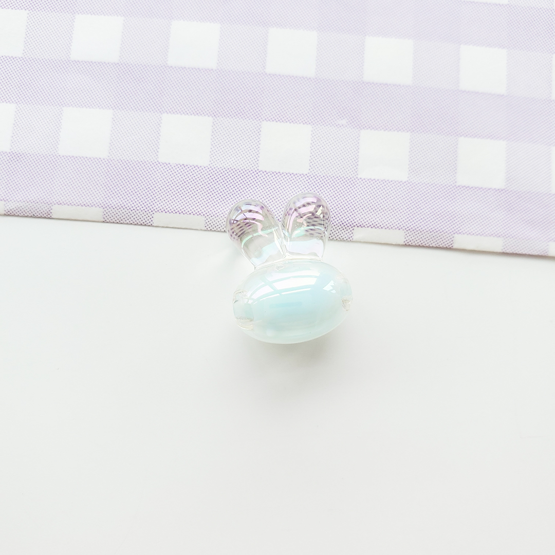 Little rabbit head bead acrylic two-color seven-color magic cartoon candy color bead middle bead hair string material pic 12