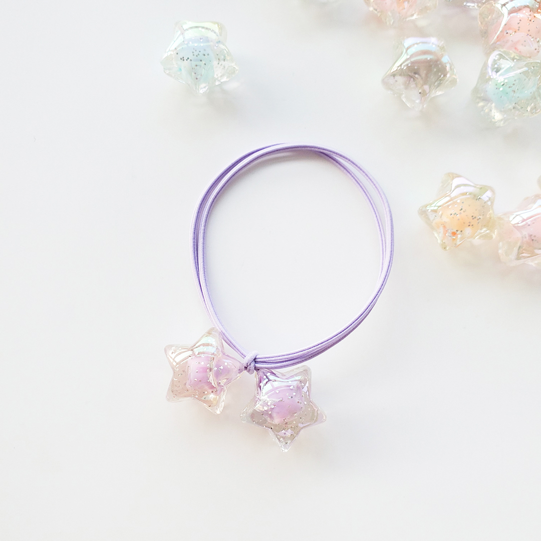 陈明亚克力灵动七彩星星配件diy儿童发绳饰品半孔五角星散珠材料详情7