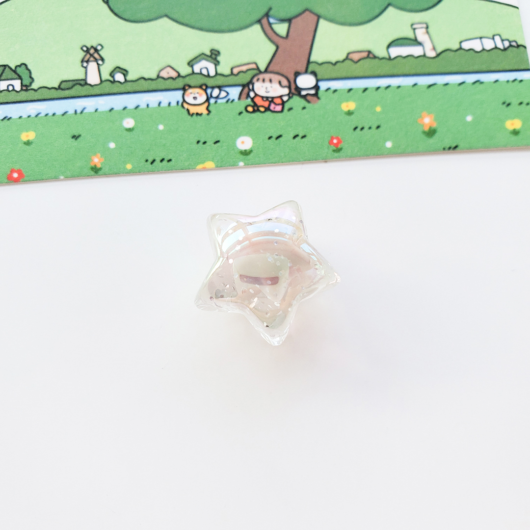 陈明亚克力灵动七彩星星配件diy儿童发绳饰品半孔五角星散珠材料详情10