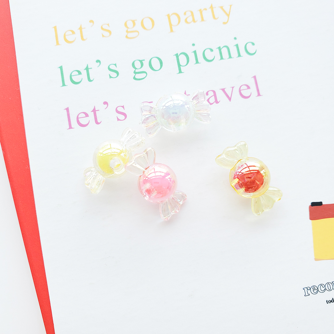 陈明饰品diy饰品配件亚克力珠子糖果色镀彩 珠中珠直孔内彩珠散珠详情7