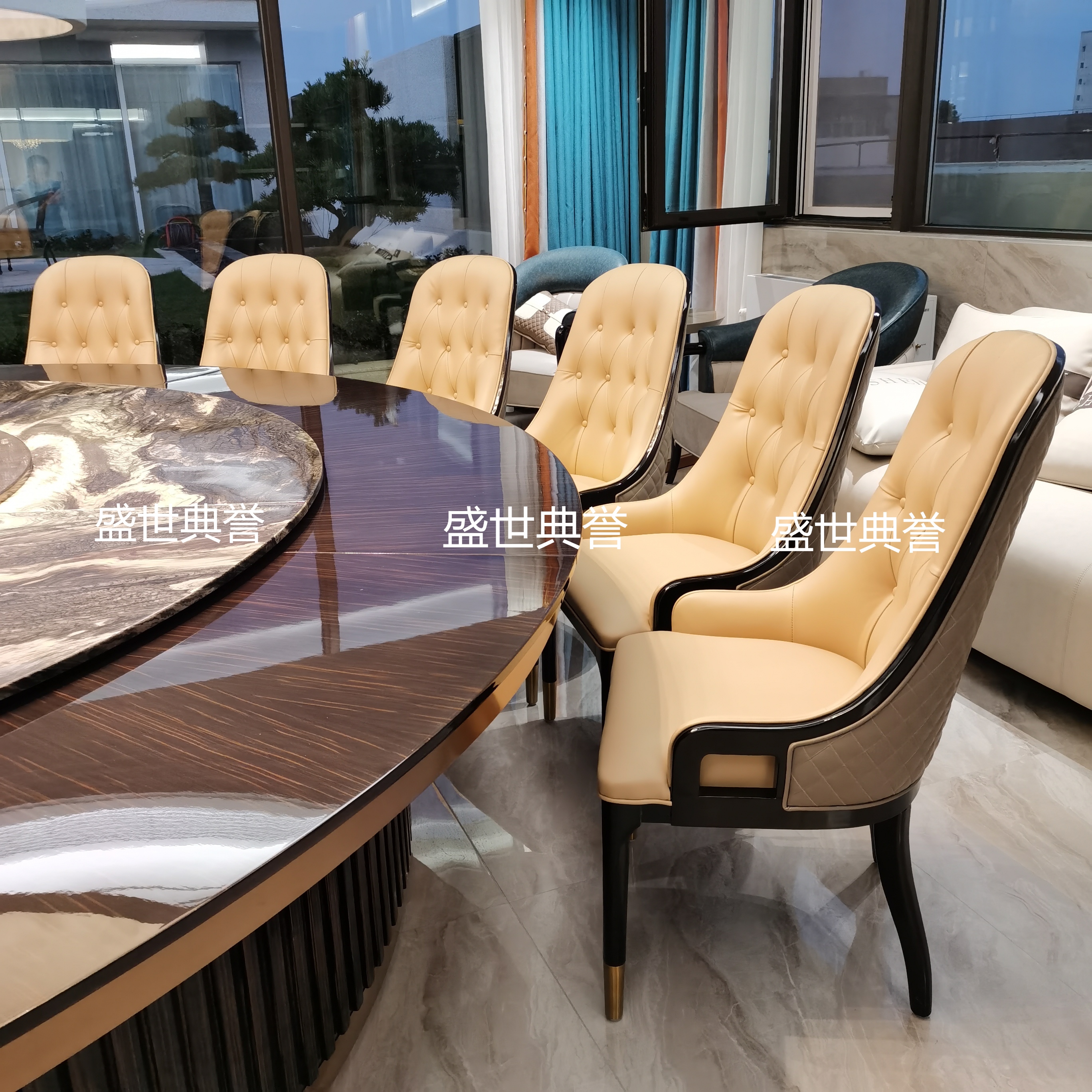 Modern and light luxury dining tables and chairs for high-end clubs in Shanghai, direct sales of solid wood furniture for star hotels, and solid wood chairs for restaurant private rooms Application Scenario