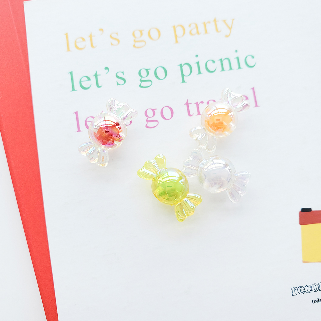 陈明饰品diy饰品配件亚克力珠子糖果色镀彩 珠中珠直孔内彩珠散珠详情6