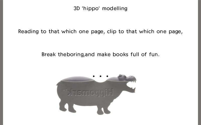 创意河马书签 学生阅读小说书本页面夹 趣味动物标签便签精美包装三色详情4