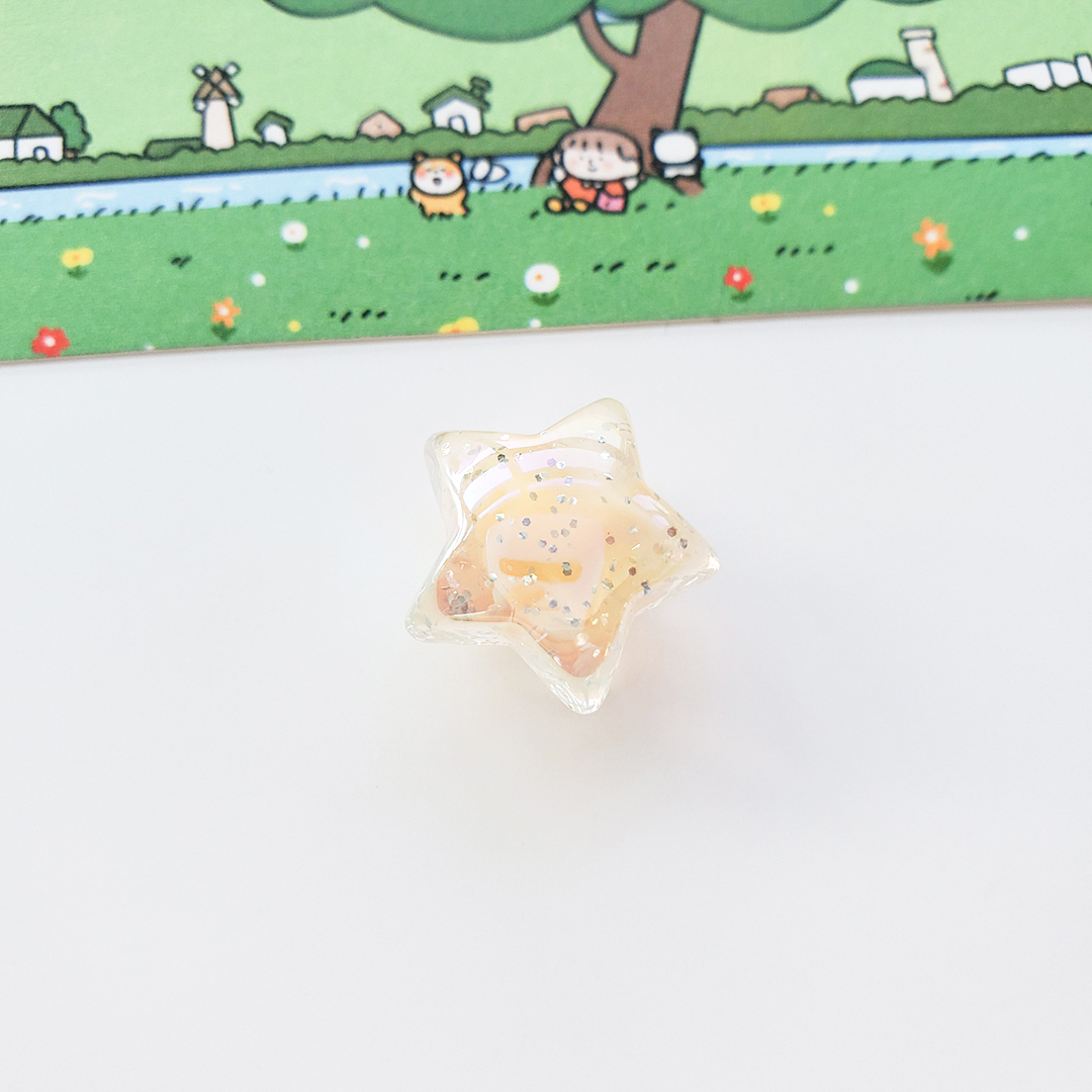 陈明亚克力灵动七彩星星配件diy儿童发绳饰品半孔五角星散珠材料详情11