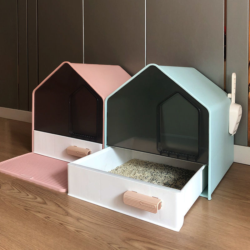 New pet supplies: Beauty Cat litter box, fully enclosed drawer-style toilet, large space, splash-proof, simple cat toilet details Picture