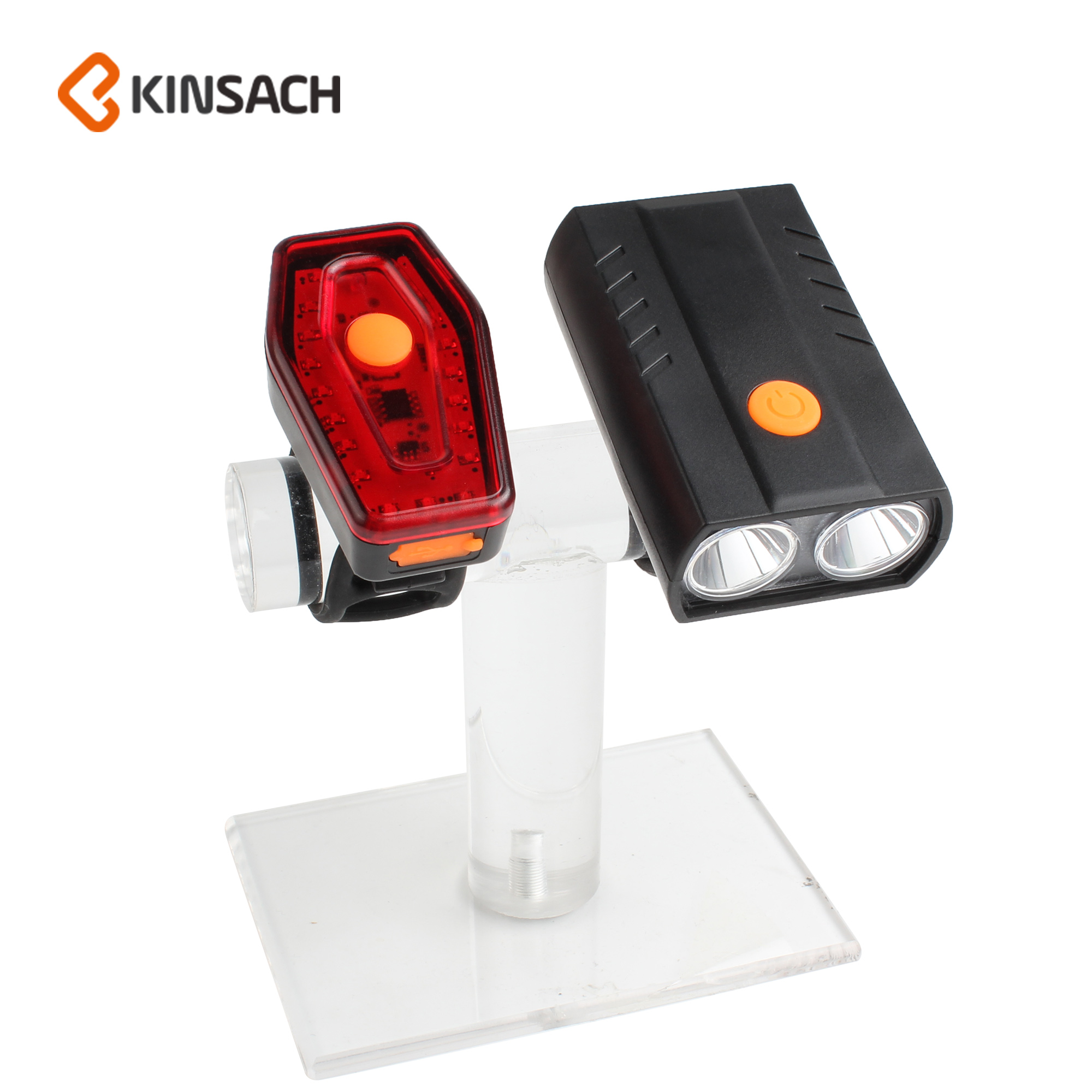 Bike lights 5LED tandem flashing color taillights Outdoor night high brightness long strip warning lights Riding headlights 2* white LED rear light 20* red LED