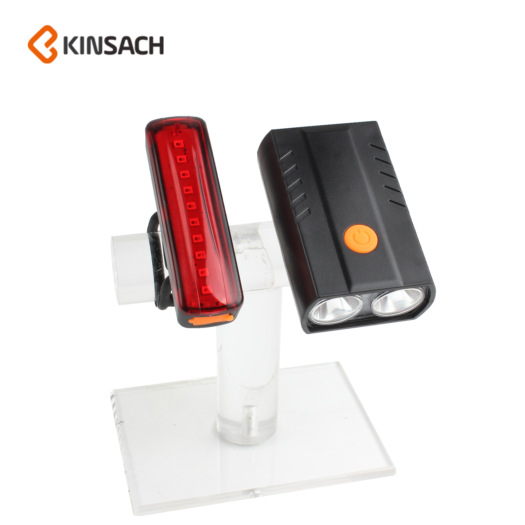 Bike lights 5LED tandem flashing color taillights Outdoor night high brightness strip warning lights Riding headlights 2* white LED rear lights 10* red LED
