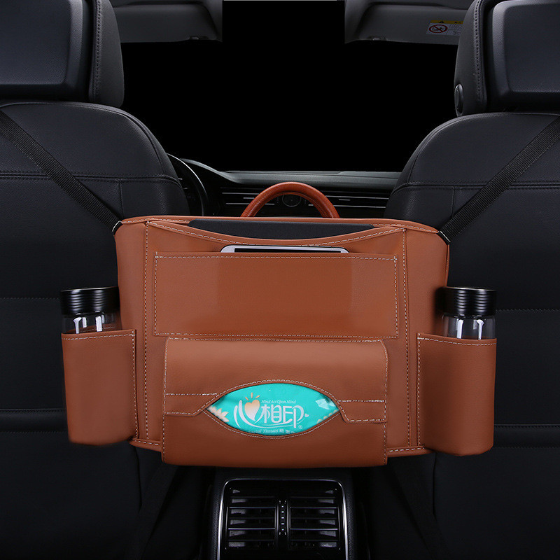 Car Leather Middle File Bag Storage Bag Leather Middle File Bag Sundry Bag Leather Multi-Functional Storage Bag Car Storage Bag Qw278 Item Picture