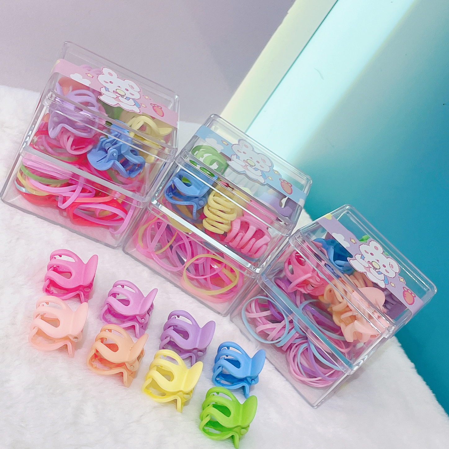 Winter 2022 new double layer Jenga frosted grip clip long pull a leather band autumn and winter color, princess essential thumbnail