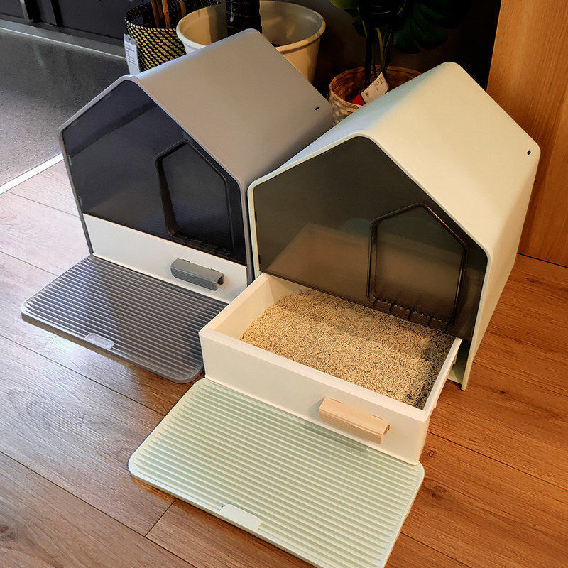 New pet supplies: Beauty Cat litter box, fully enclosed drawer-style toilet, large space, splash-proof, simple cat toilet