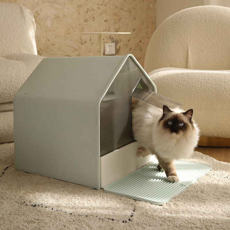 New pet supplies: Beauty Cat litter box, fully enclosed drawer-style toilet, large space, splash-proof, simple cat toilet Application Scenario