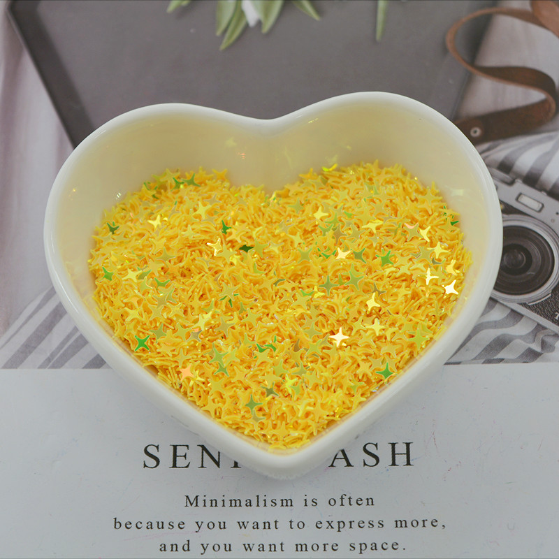 Gold Four-Pointed Star Sequin Pvc Bulk Sequin Backpack Pen Bag Fabric Decorative Crafts Diy Accessories details Picture