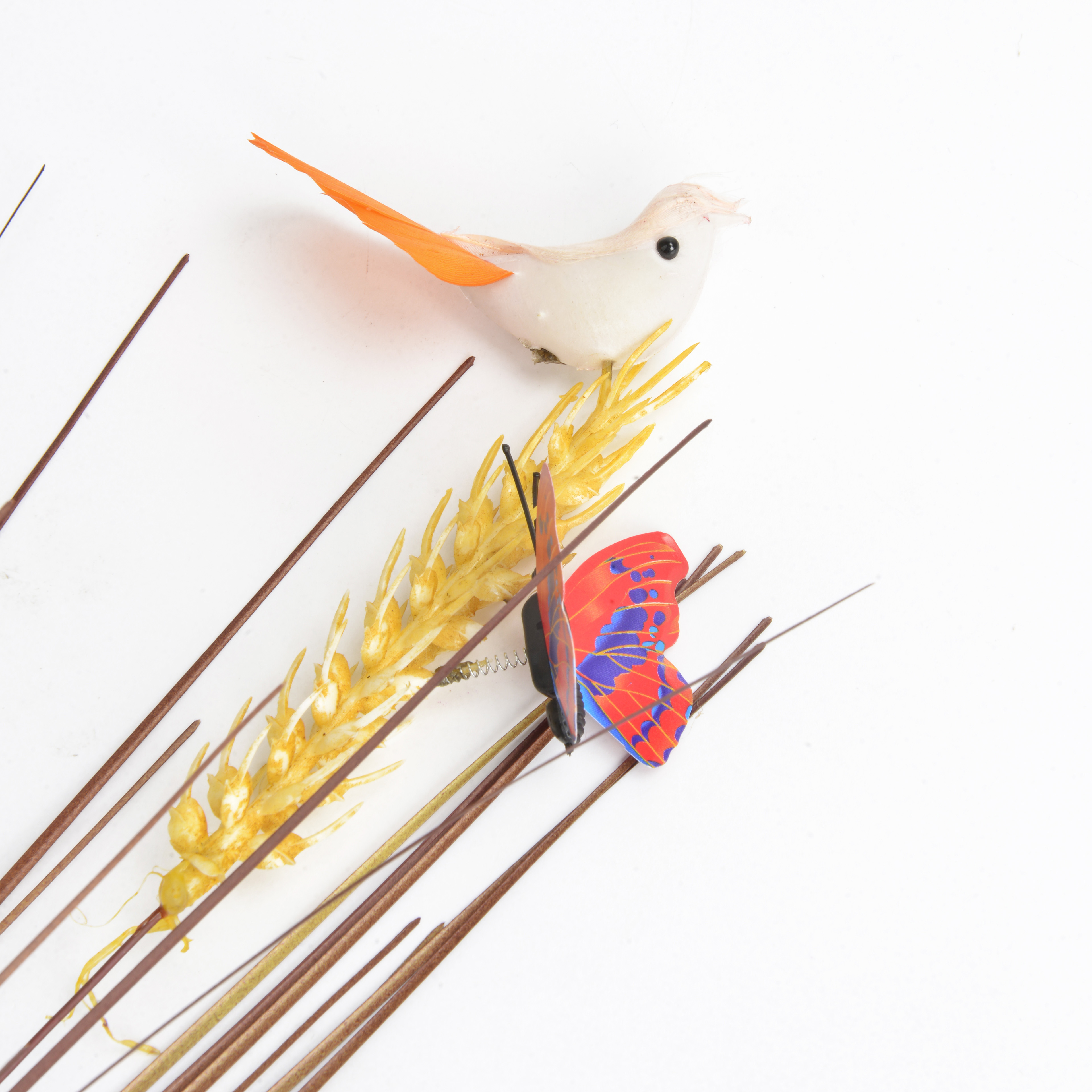Multicolor bird Butterfly wheat garden plug-in flower bed garden decorative crafts