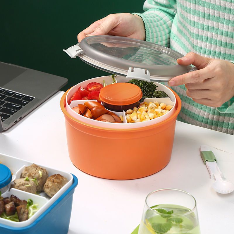 New double section salad bento box