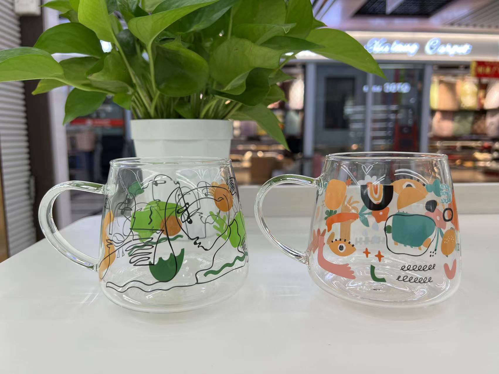 High Borosilicate Glass Sticker Cup Specification drawing