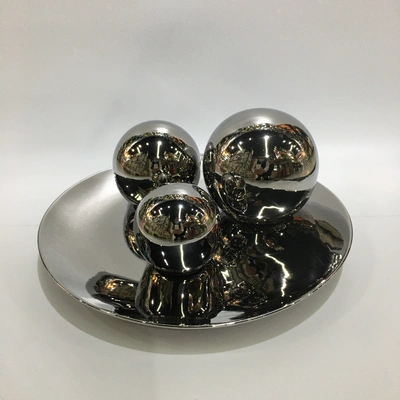 In 2025, Chinagoods ceramic handicrafts, hotel and home four-piece set, pure silver decorative items, modern and simple office creative decorative items, entrance hall TV cabinet decorative items, bestseller thumbnail