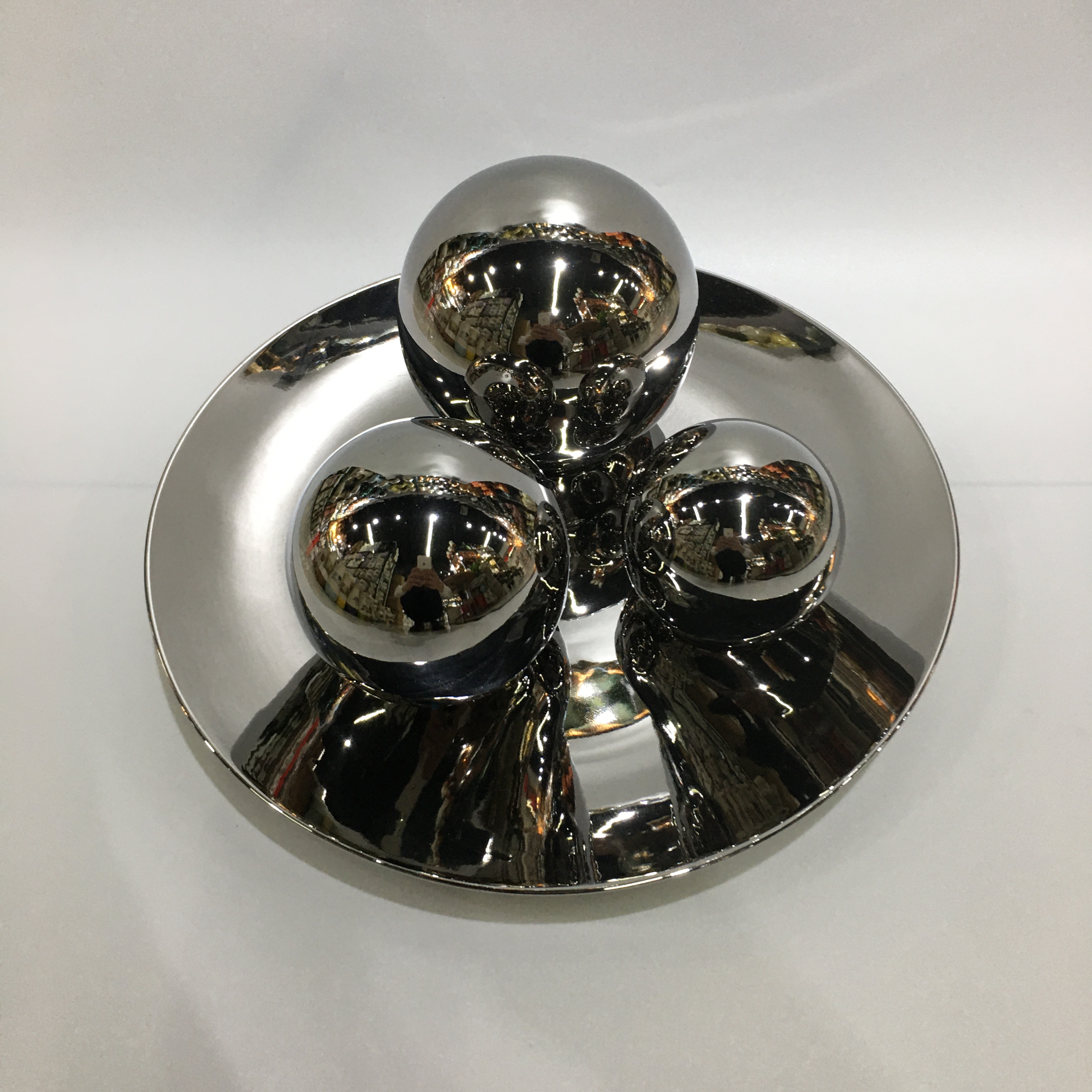 In 2025, Chinagoods ceramic handicrafts, hotel and home four-piece set, pure silver decorative items, modern and simple office creative decorative items, entrance hall TV cabinet decorative items, bestseller details Picture
