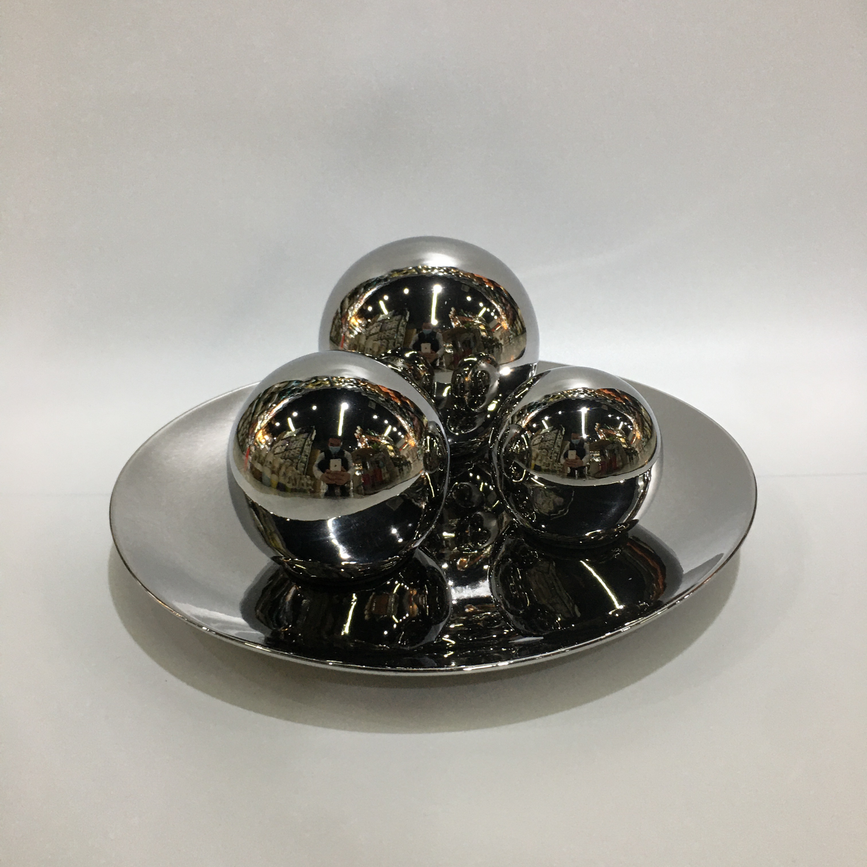In 2025, Chinagoods ceramic handicrafts, hotel and home four-piece set, pure silver decorative items, modern and simple office creative decorative items, entrance hall TV cabinet decorative items, bestseller Specification drawing