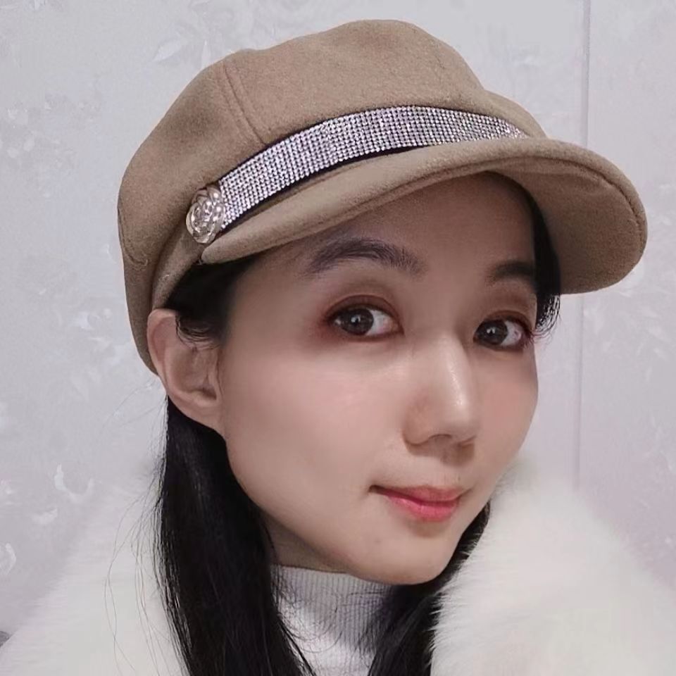 New Japanese And South Korean Beret Autumn Winter Women's Hat Fashion Octagon British Style Woolen Warm Hat Painter's Hat