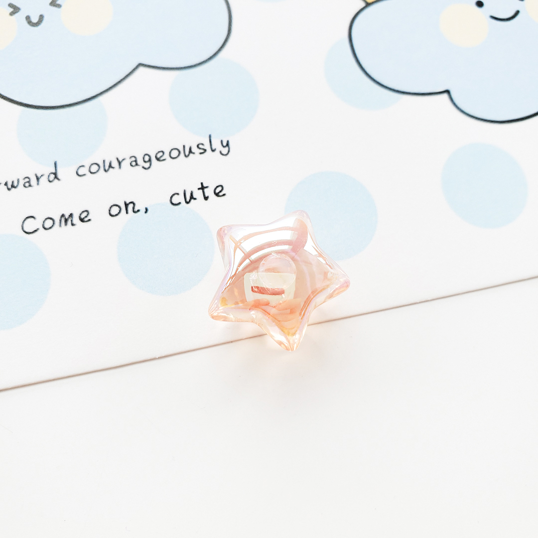 亚克力透明七彩光面星星配件diy儿童发绳饰品半孔五角星散珠材料详情10