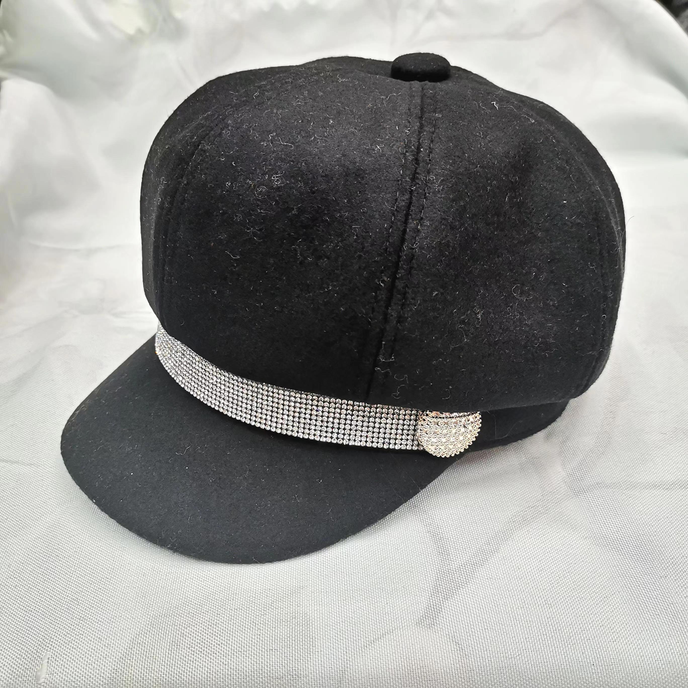 New Japanese And South Korean Beret Autumn Winter Women's Hat Fashion Octagon British Style Woolen Warm Hat Painter's Hat Specification drawing