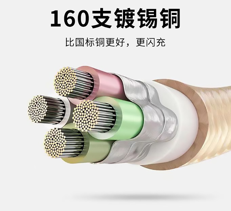 金蛇盛品牌100W/6A半金属全兼容超级快充编织数据线详情3