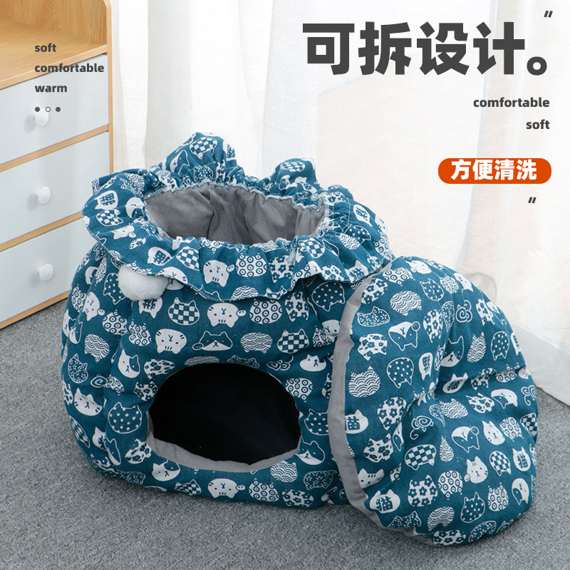 New creative pet supplies bag style dog bed winter warm, cute and comfortable pet mat dog house Application Scenario