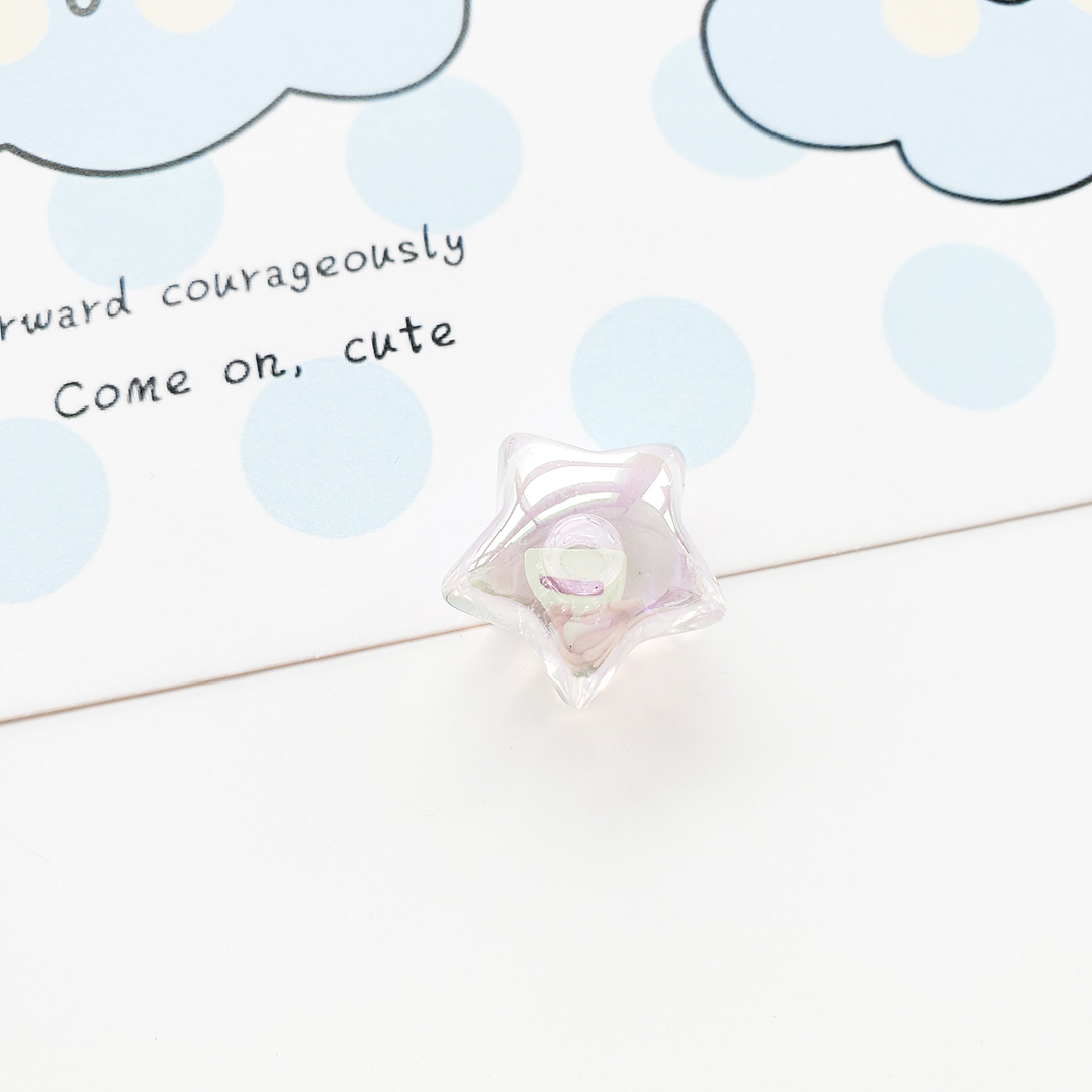 亚克力透明七彩光面星星配件diy儿童发绳饰品半孔五角星散珠材料详情8