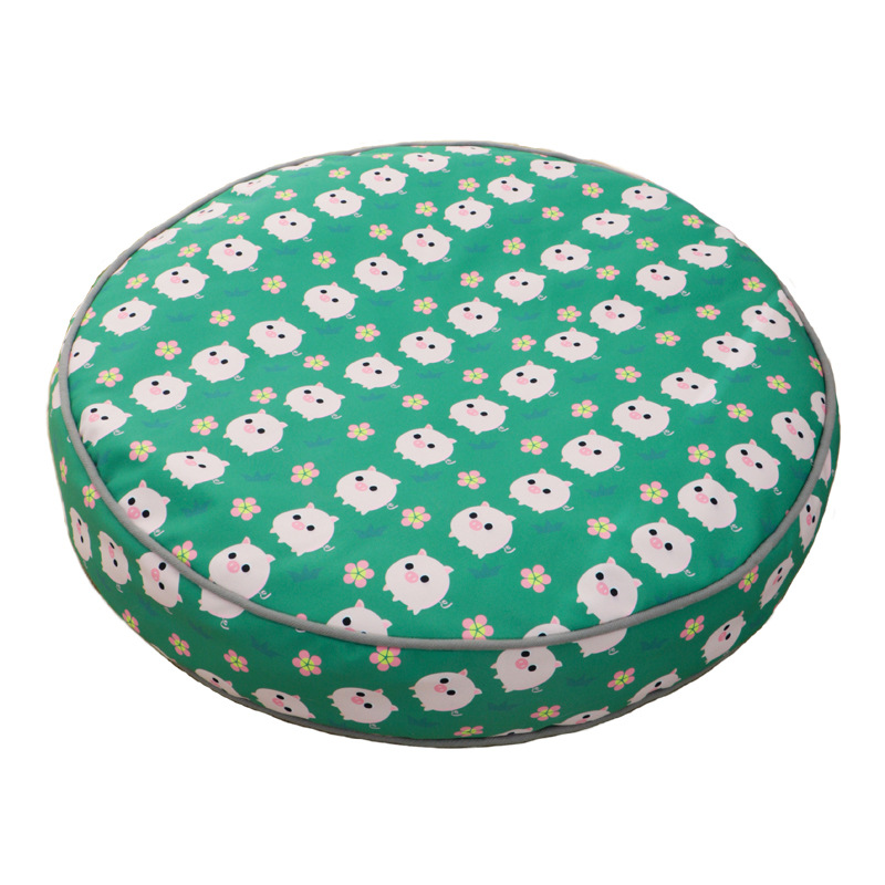 New pet supplies: Round pad pig-shaped pet bed, suitable for all seasons, soft and comfortable, waterproof and moisture-proof pet pad, dog bed Item Picture