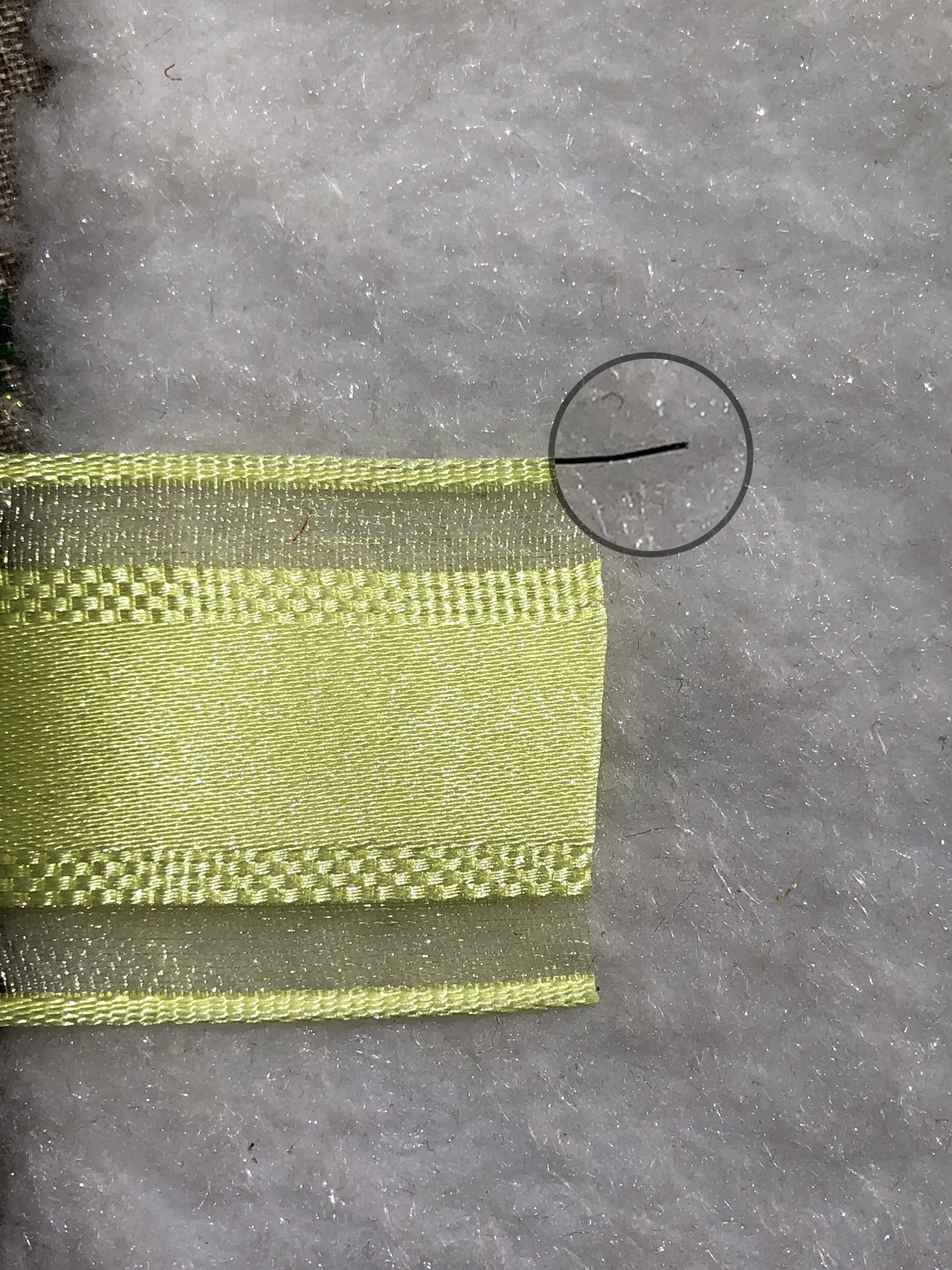 Item No. 2203 Christmas Gift Packaging Decoration DIY Yellow Middle Satin Toothed edge Double-sided wire Webbing 3.8cm Application Scenario