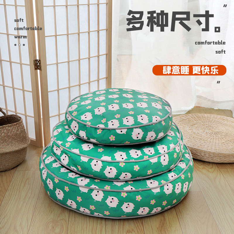 New pet supplies: Round pad pig-shaped pet bed, suitable for all seasons, soft and comfortable, waterproof and moisture-proof pet pad, dog bed Specification image