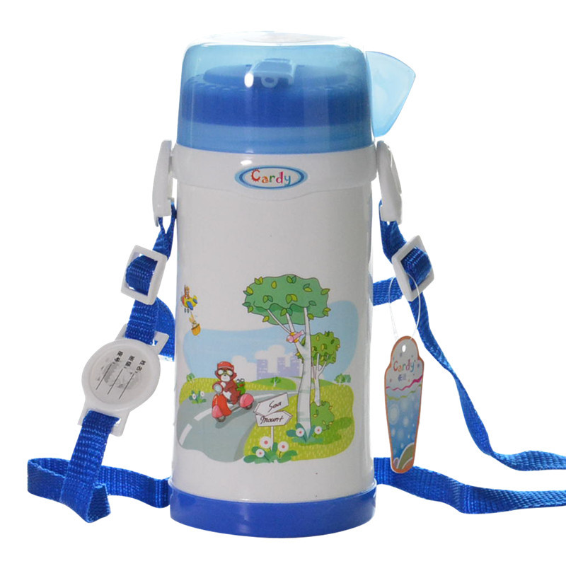 Student water bottle with straw