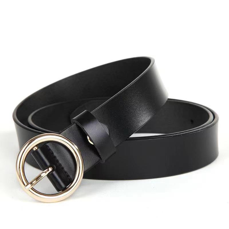 Women's Decorative All-In-One Strap Cattle Belt Needle Buckle Casual Solid Alloy Round Buckle Leather Belt High-Grade Application Scenario