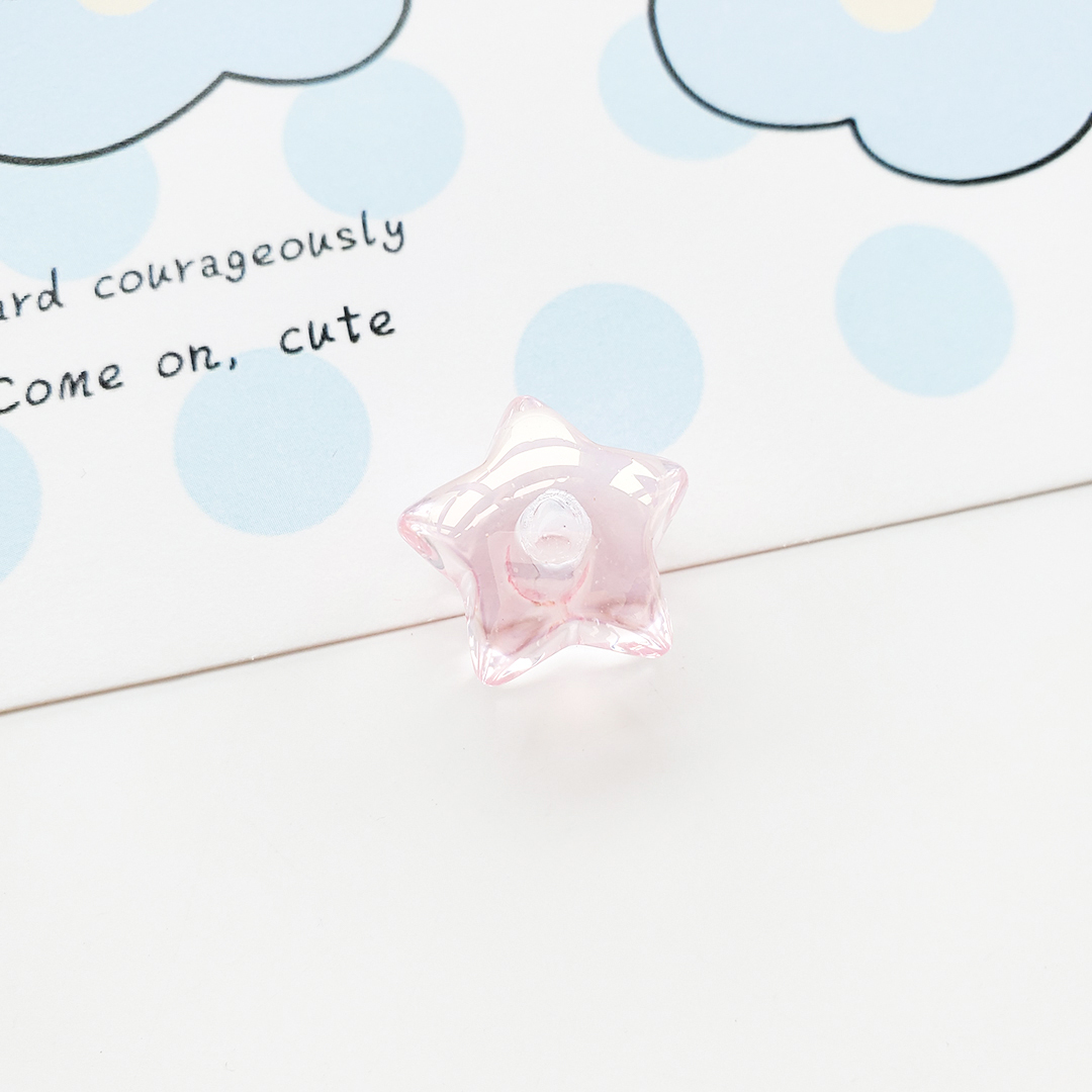 亚克力透明七彩光面星星配件diy儿童发绳饰品半孔五角星散珠材料详情7